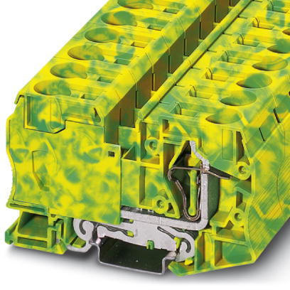 Phoenix Contact Ground - Feed-Through Terminal Block; ST 35-PE; #14 - #2; Green-Yellow